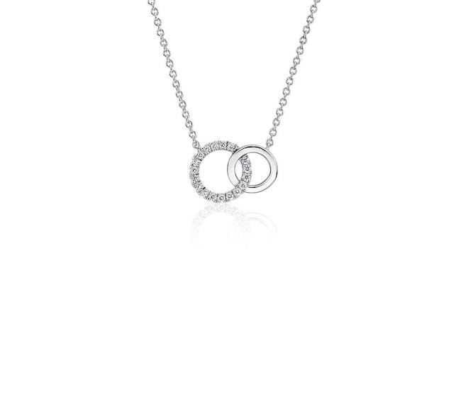 Mini Duet Circle Diamond Necklace