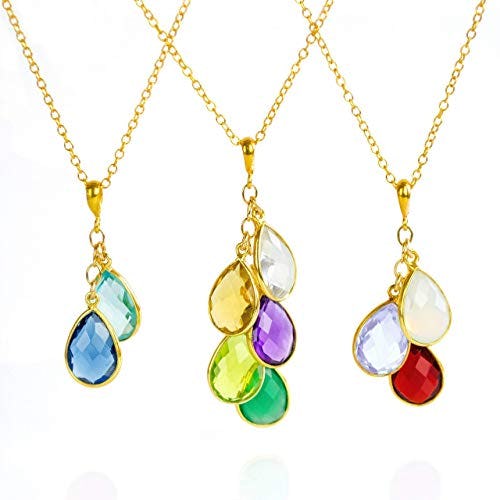 Color stone mother's on sale necklace