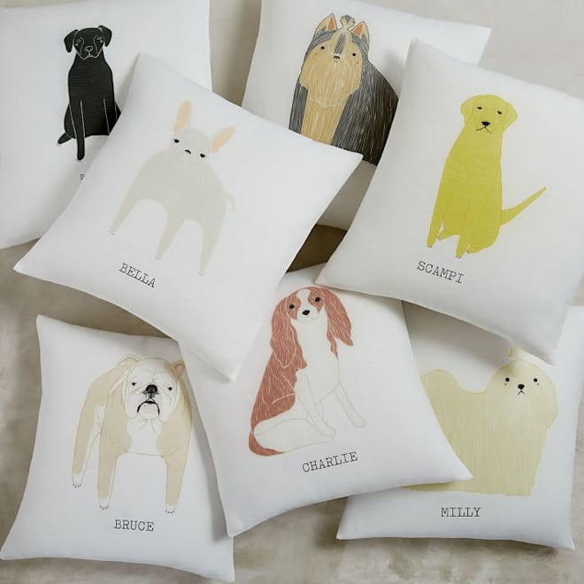Digital Print Dog Illustration Pillow Cover