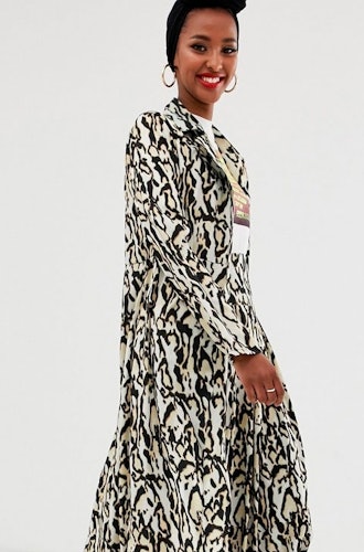 Verona Duster Coat And Maxi Skirt In Leopard Print