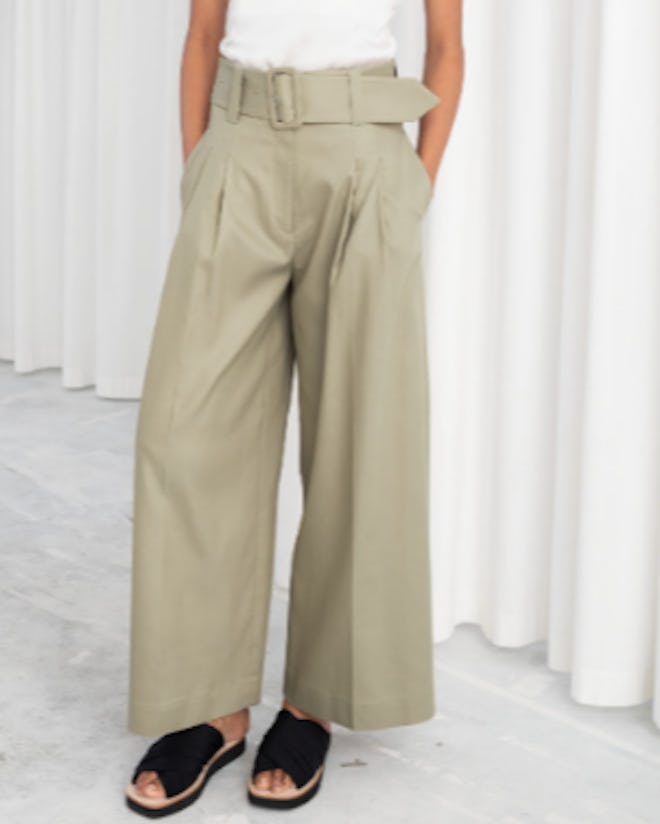 High Waisted Belted Flare Pants