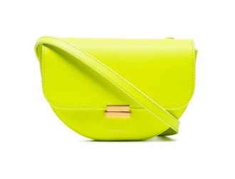 Neon Yellow Anna Flap-Top Leather Belt Bag