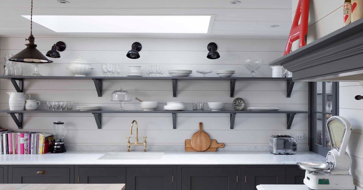 What To Put On Open Kitchen Shelves — A Decor Pro Gets To The Bottom Of This Conundrum What To Put On Open Kitchen Shelves — A Decor Pro Gets To The Bottom Of This Conundrum