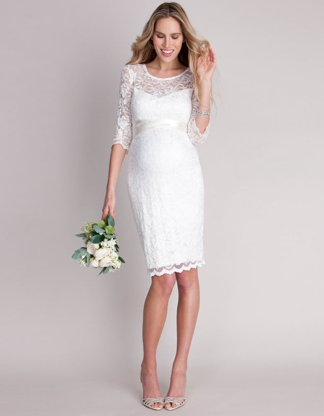 Ivory Lace Maternity Cocktail Dress