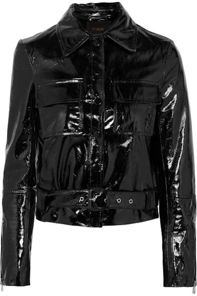Cropped Patent Leather Jacket