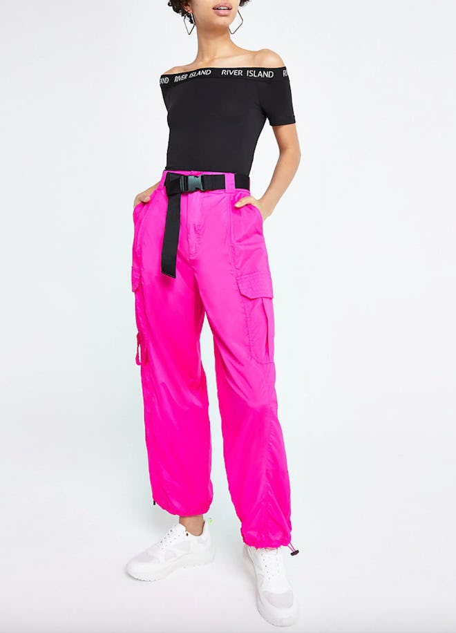 Pink Belted Utility Trousers