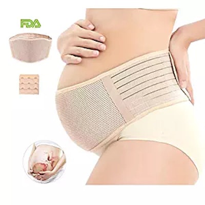 More of Me to Love 6 inch Black Stretch Elastic Pregnancy and Maternity Button Pants Waistband Extender, Women's