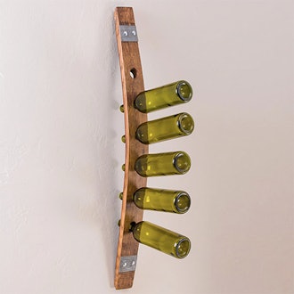 Repurposed Barrel Stave Hanging Wine Rack