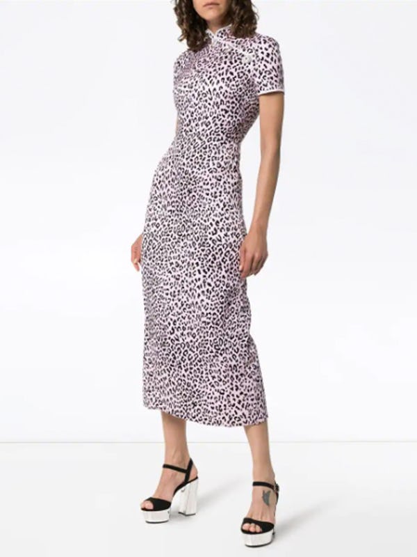 oasis green animal print dress