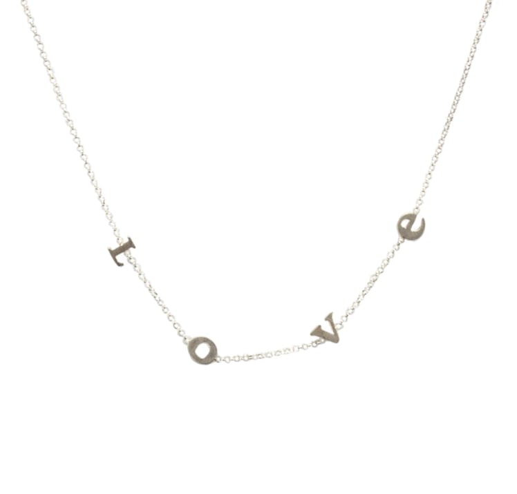 Dogeared Do All Things With L-O-V-E  Letter Short Necklace