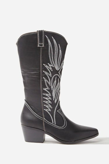 Faux Leather Western Boots