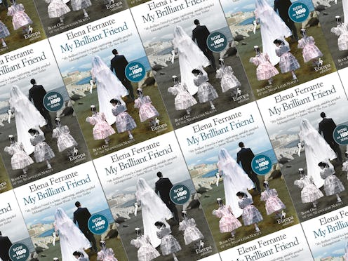 Elena Ferrante's my brilliant friend book cover repeating