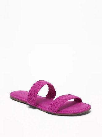 Braided Faux Suede Slide Sandals