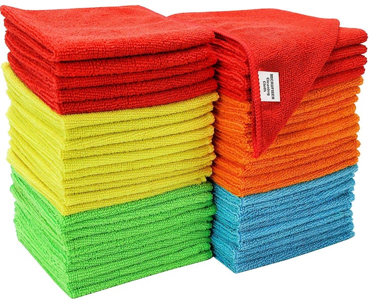 S & T Assorted Microfiber Cleaning Cloth (Set Of 50)