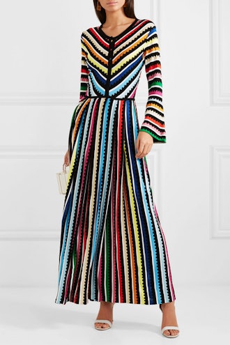 Maya Striped Crochet-knit Maxi Dress