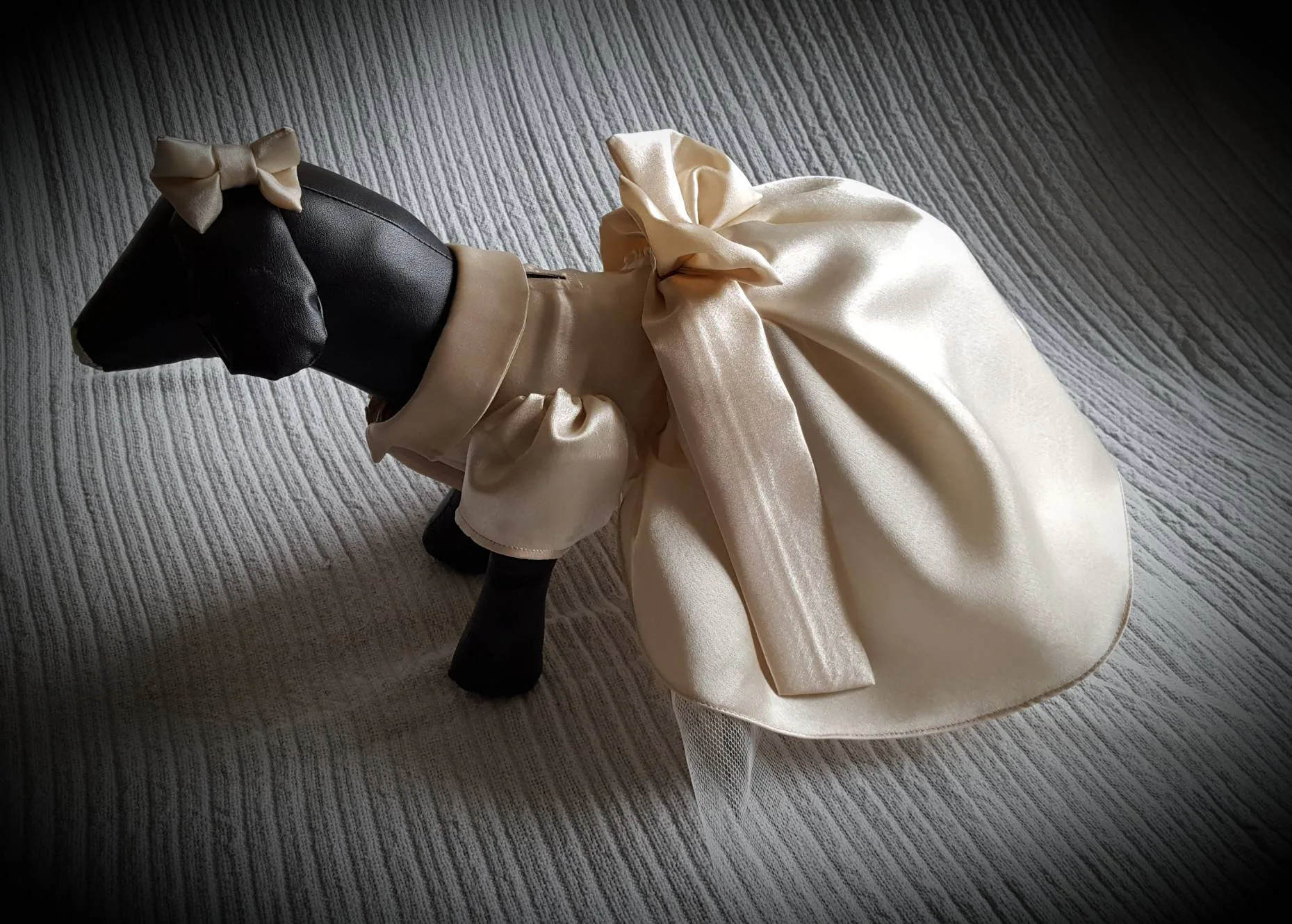 dog bridesmaid dress Designer Handmade Navy Blue Trailing Party pale pink Beautiful Dog Dress | The