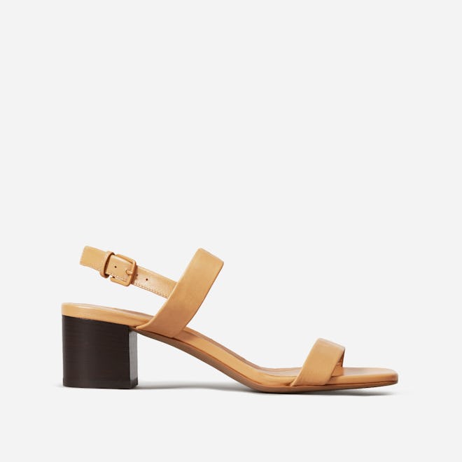 The Double-Strap Block Heel Sandal - Camel 