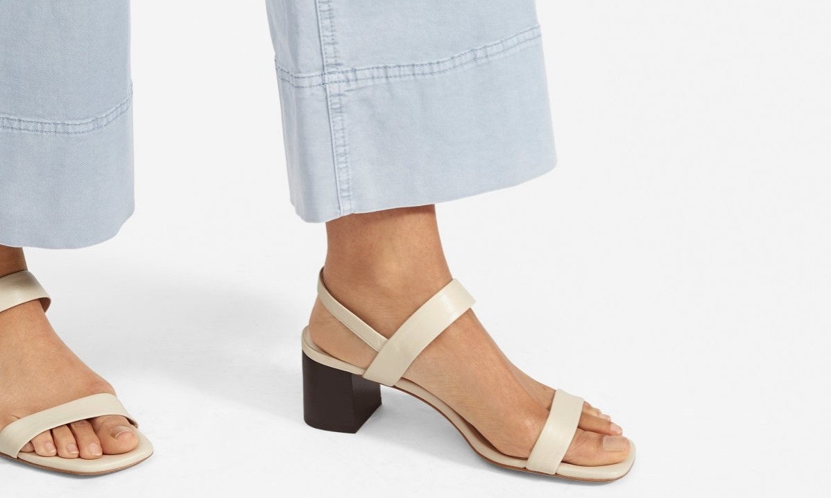 everlane double strap block heel sandal