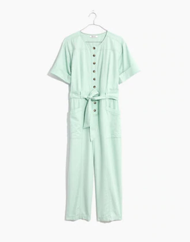 Top-Stitched Coverall Jumpsuit