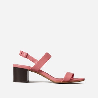 The Double-Strap Block Heel Sandal - Strawberry