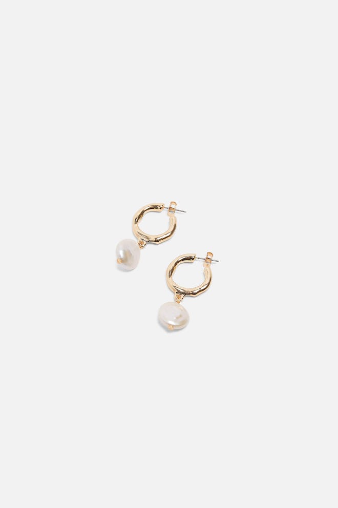 Hoop And Pearl Earrings