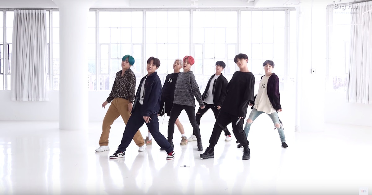 The Video Of BTS' "Boy With Luv" Dance Practice Reveals They Work Hard