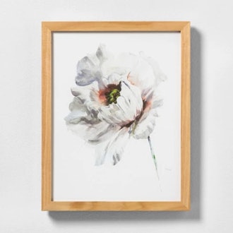 White Flower Wall Art With Frame