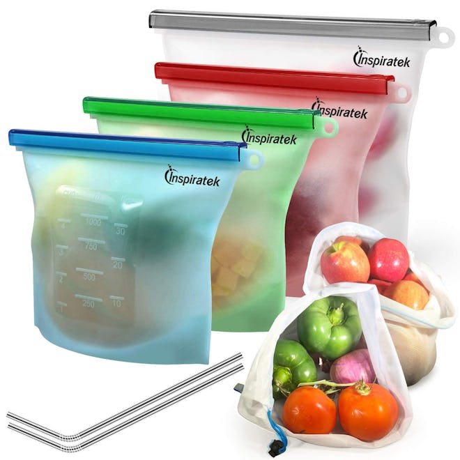inspiratek Reusable Silicone Food Bags (Set of 4)
