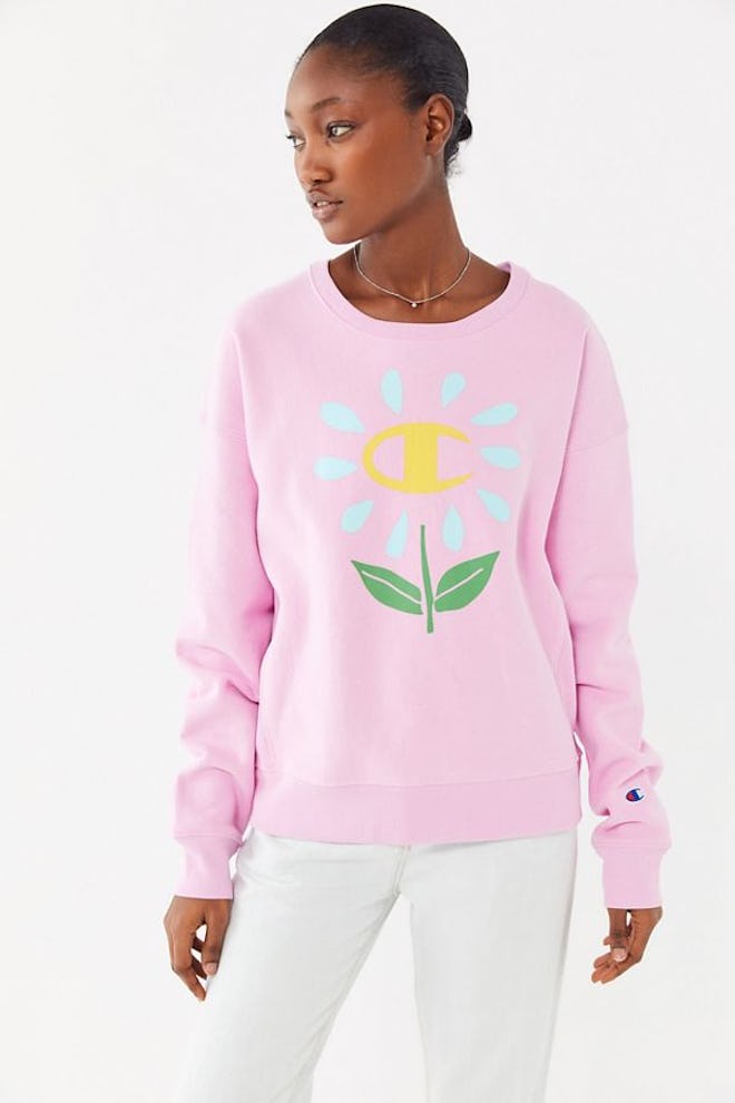 Flower Crew Neck Sweatshirt