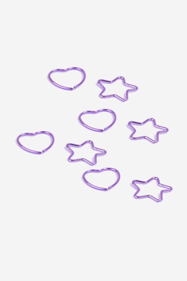 Purple Star and Heart Hair