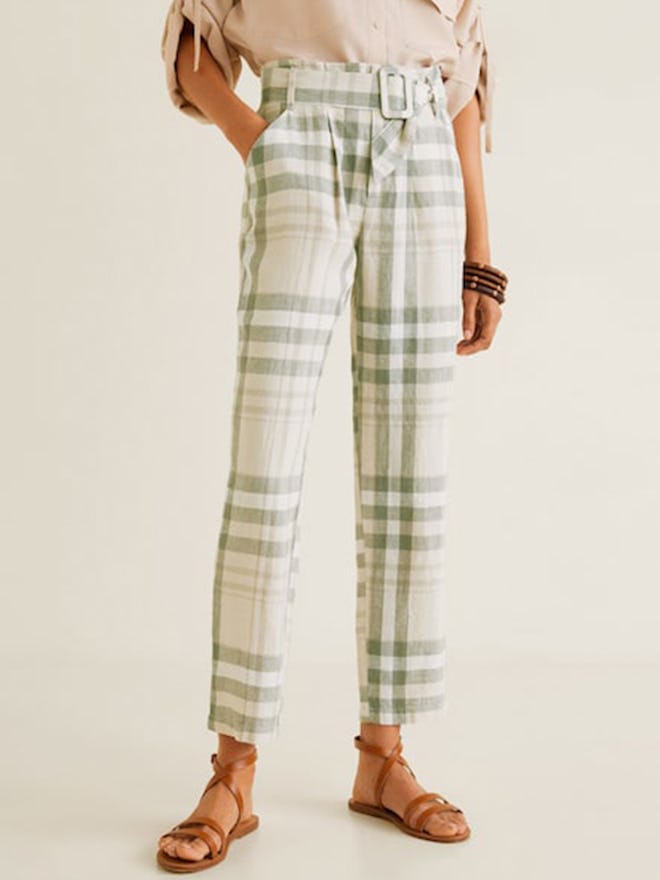 Check Linen Trousers