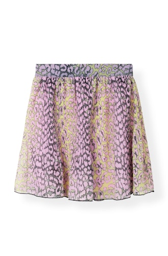 Pleated Georgette Mini Skirt 