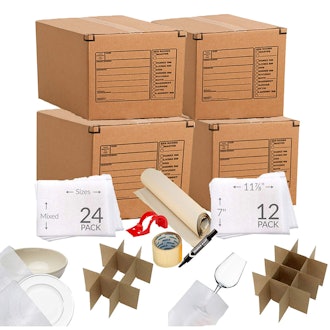 UBOXES Kitchen Moving Box & Supplies Kit (4 Boxes With Supplies)