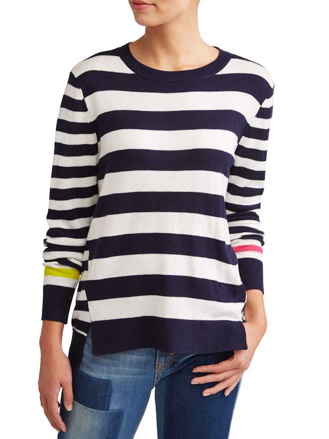 Ev1 From Ellen Degeneres Striped High-Low Sweater Women's