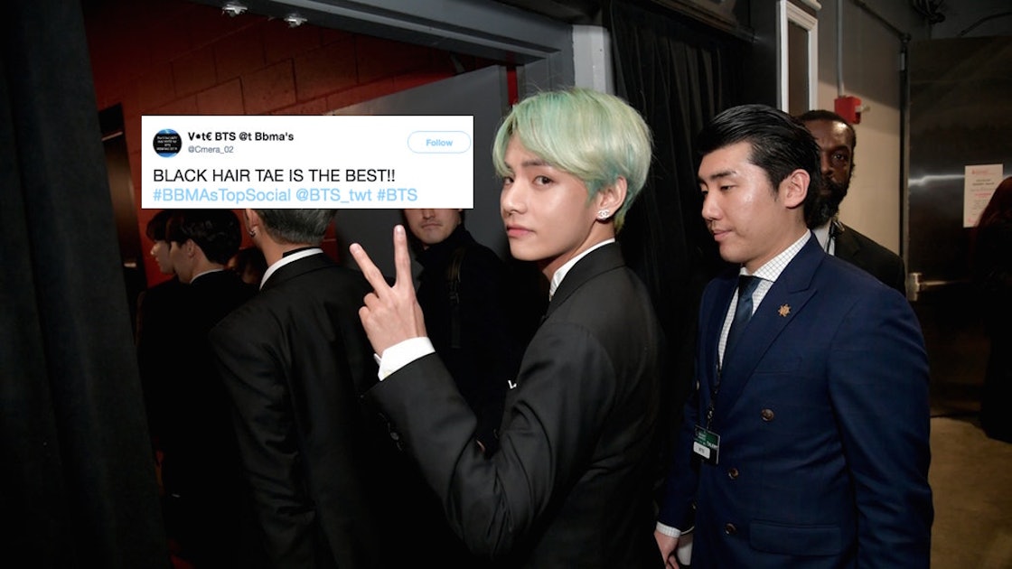 V From BTS' New Black Hair At The Fact Music Awards Is 