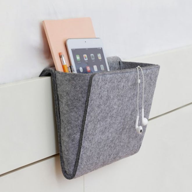 Kikkerland Bedside Felt Storage Pocket in Grey