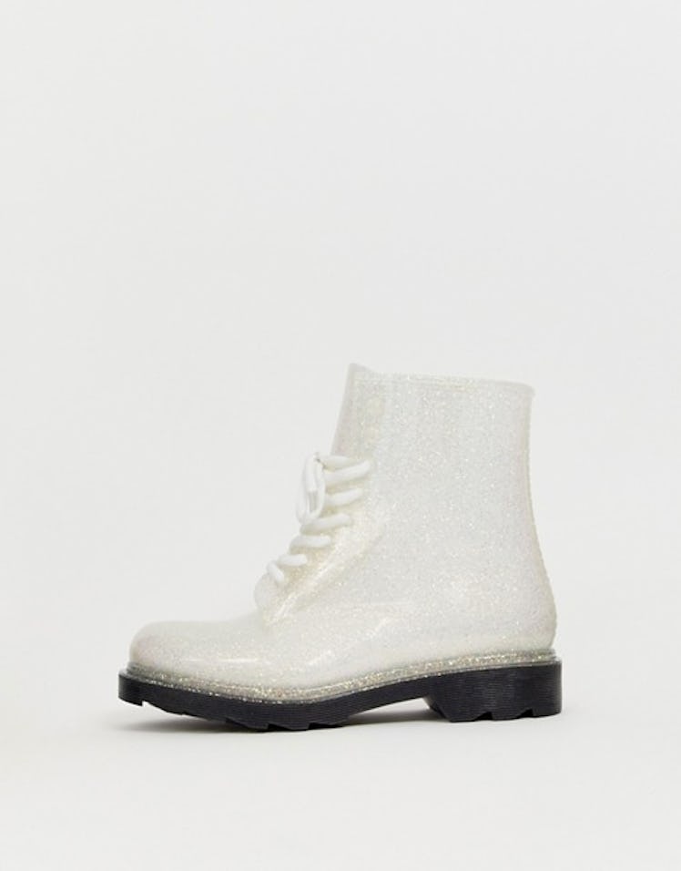 ASOS DESIGN Global lace up glitter rain boots
