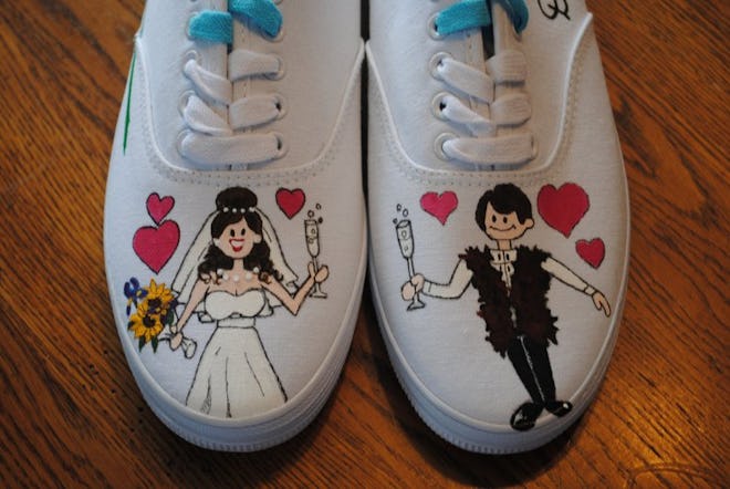 Hand Painted Wedding Sneakers