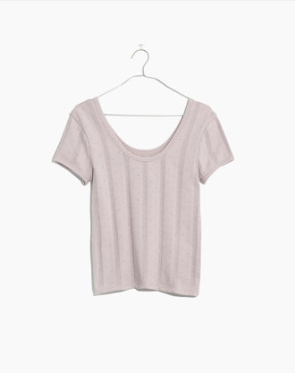 Pointelle Ribbed Tee