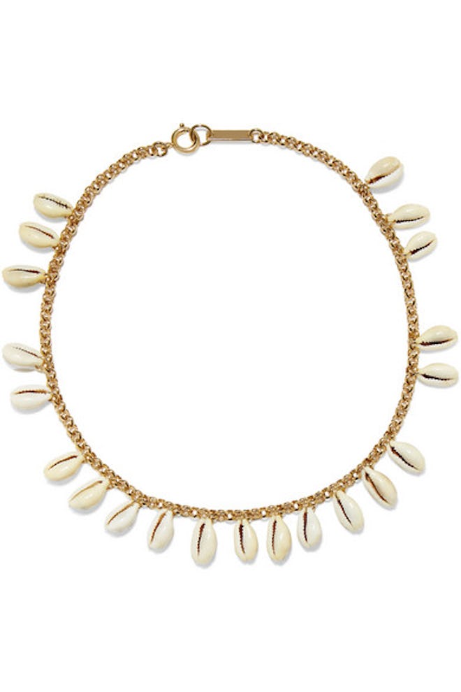 Gold-Tone And Shell Choker