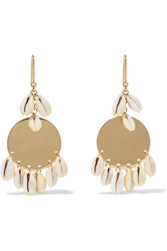 Gold-Tone And Shell Earrings