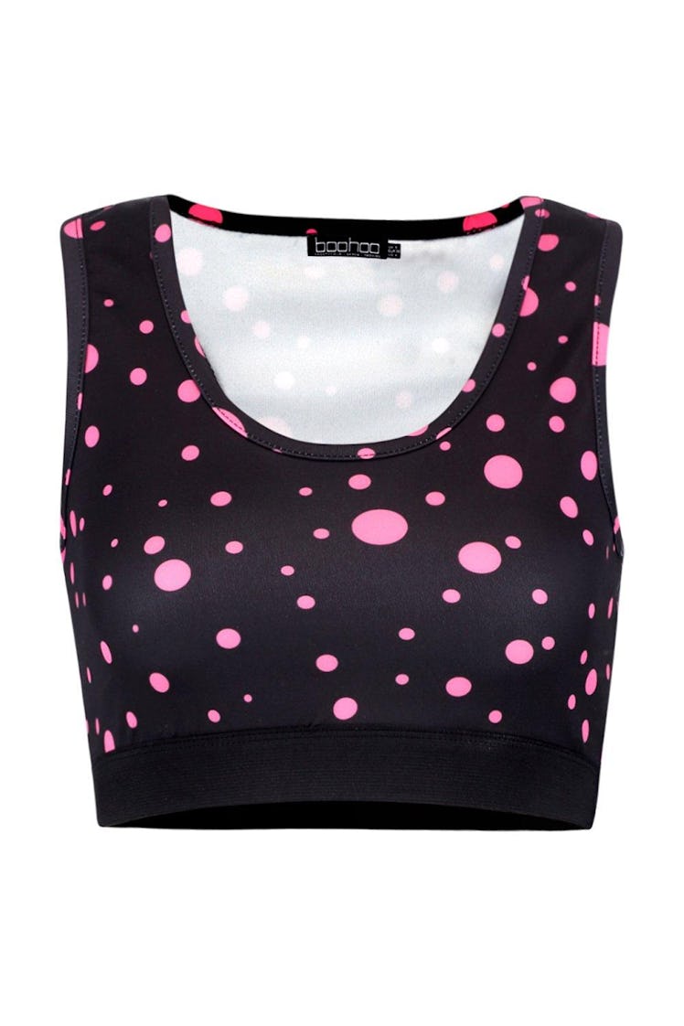 Fit Neon Polka Dot Sports Bra