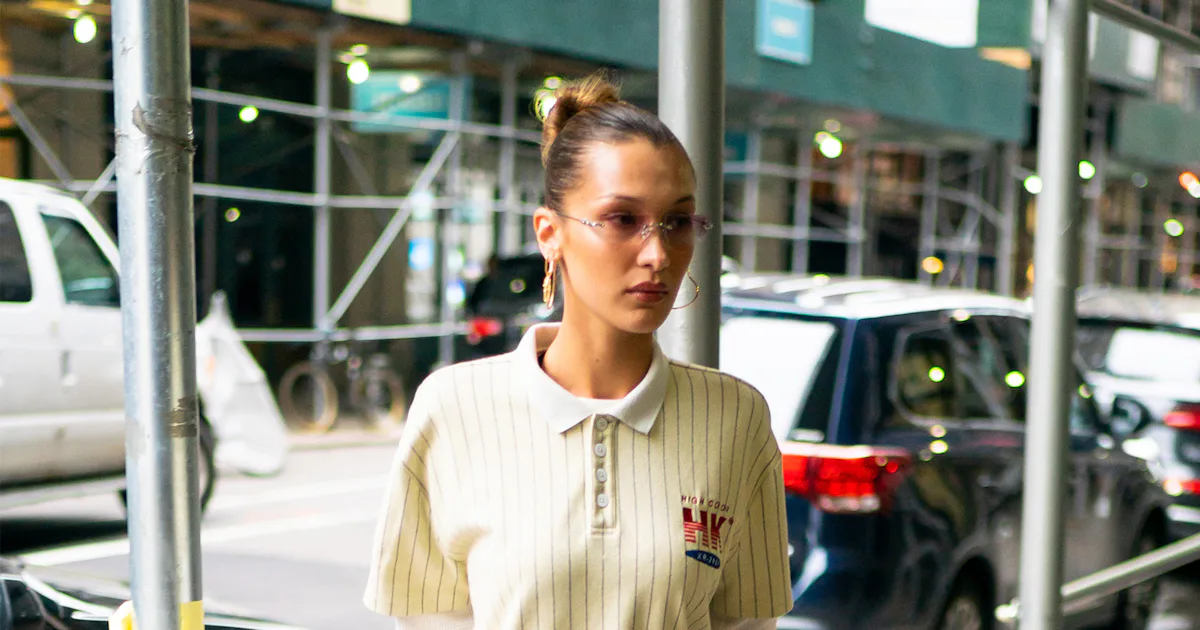 bella hadid shirt dress Gigi and Bella Hadid Have Mastered the Art of Off-the-Shoulder Shirts
