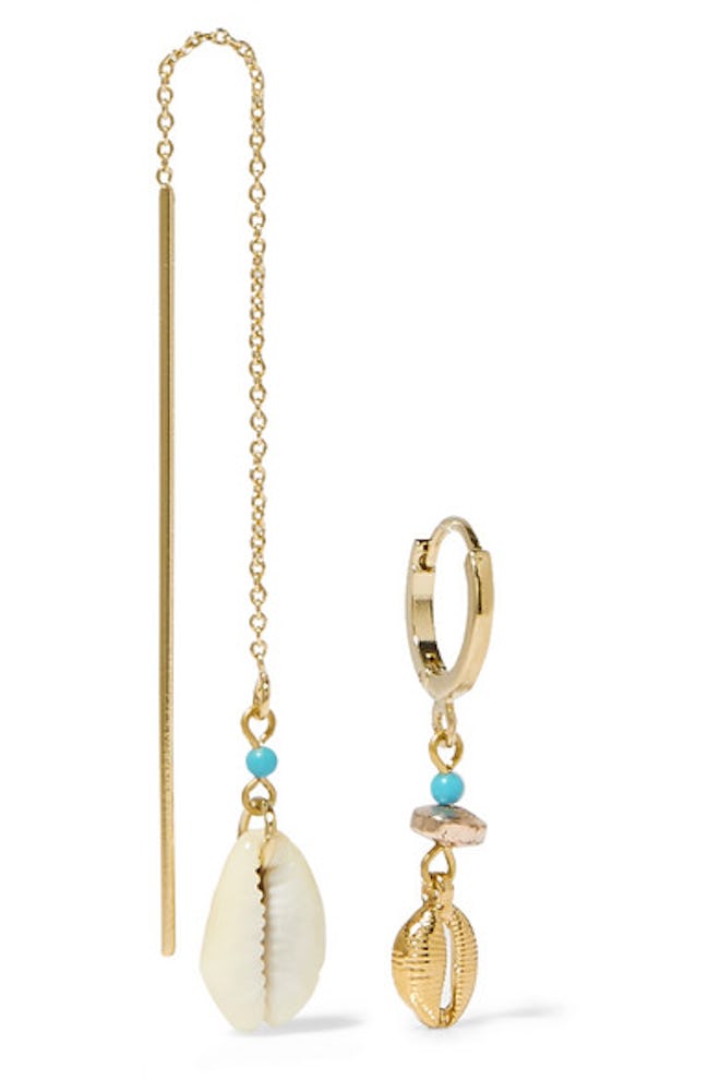 Gold-Tone, Shell And Bead Earrings