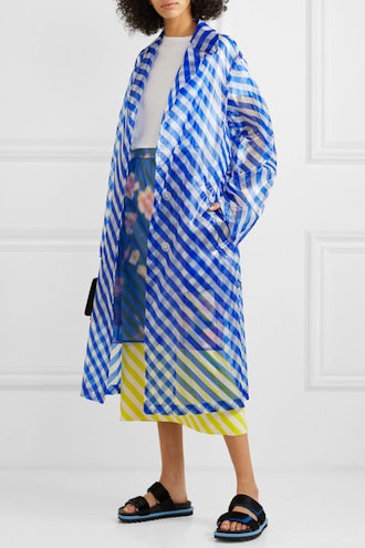 Striped Organzo Trench Coat