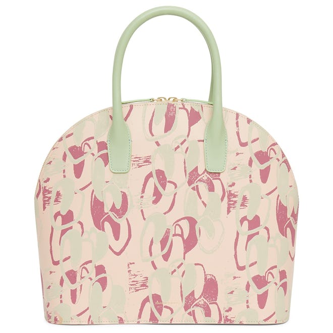 Calf Top Handle Rounded Bag with Marc Camille Chaimowicz Print