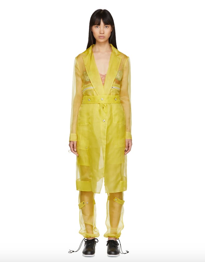 Yellow Organza Trench Coa