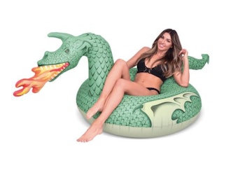 GoFloats Fire Dragon Pool Float - Inflatable Raft for Adults