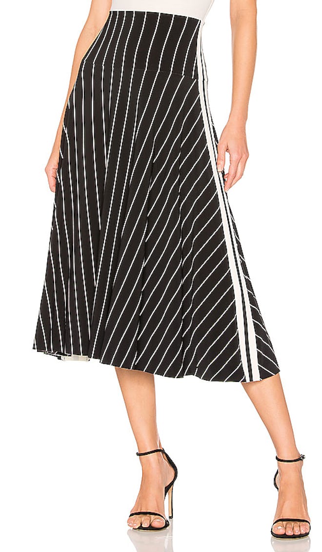 Side Stripe Flared Skirt