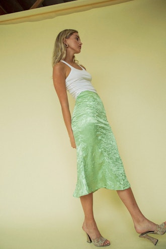 Grace Slip Skirt Lime Green 